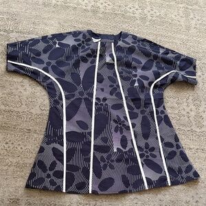 Navy Blue Patterned Women's Blouse